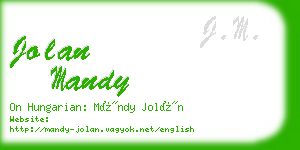 jolan mandy business card